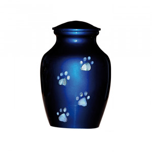Urne empreintes de patte Nacre Bleue